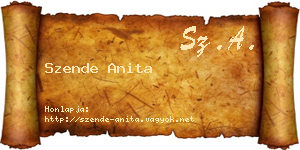 Szende Anita névjegykártya