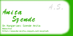 anita szende business card